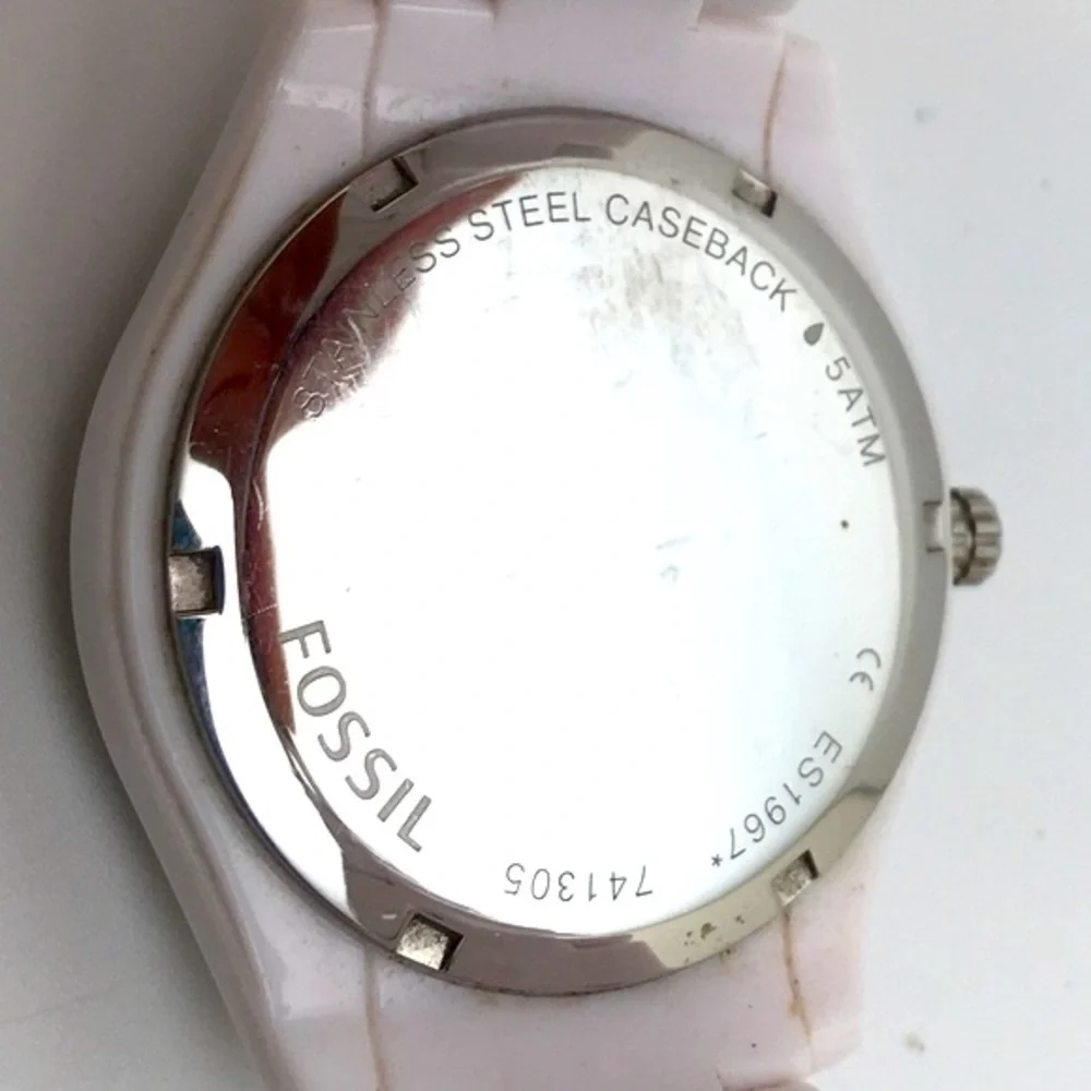Fossil Stella ES1967 White Diamond Resin Watch